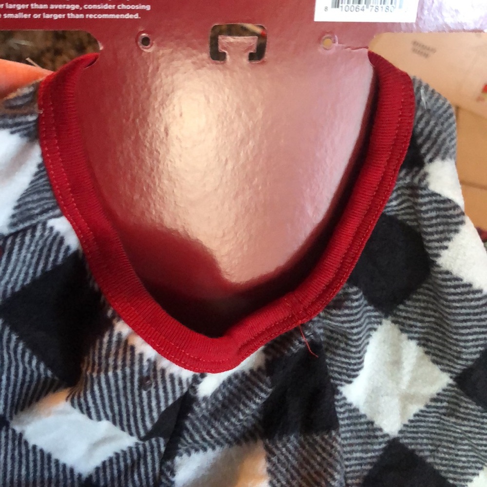 Pet Pajamas. Black and white Buffalo plaid. - Picture 10 of 11